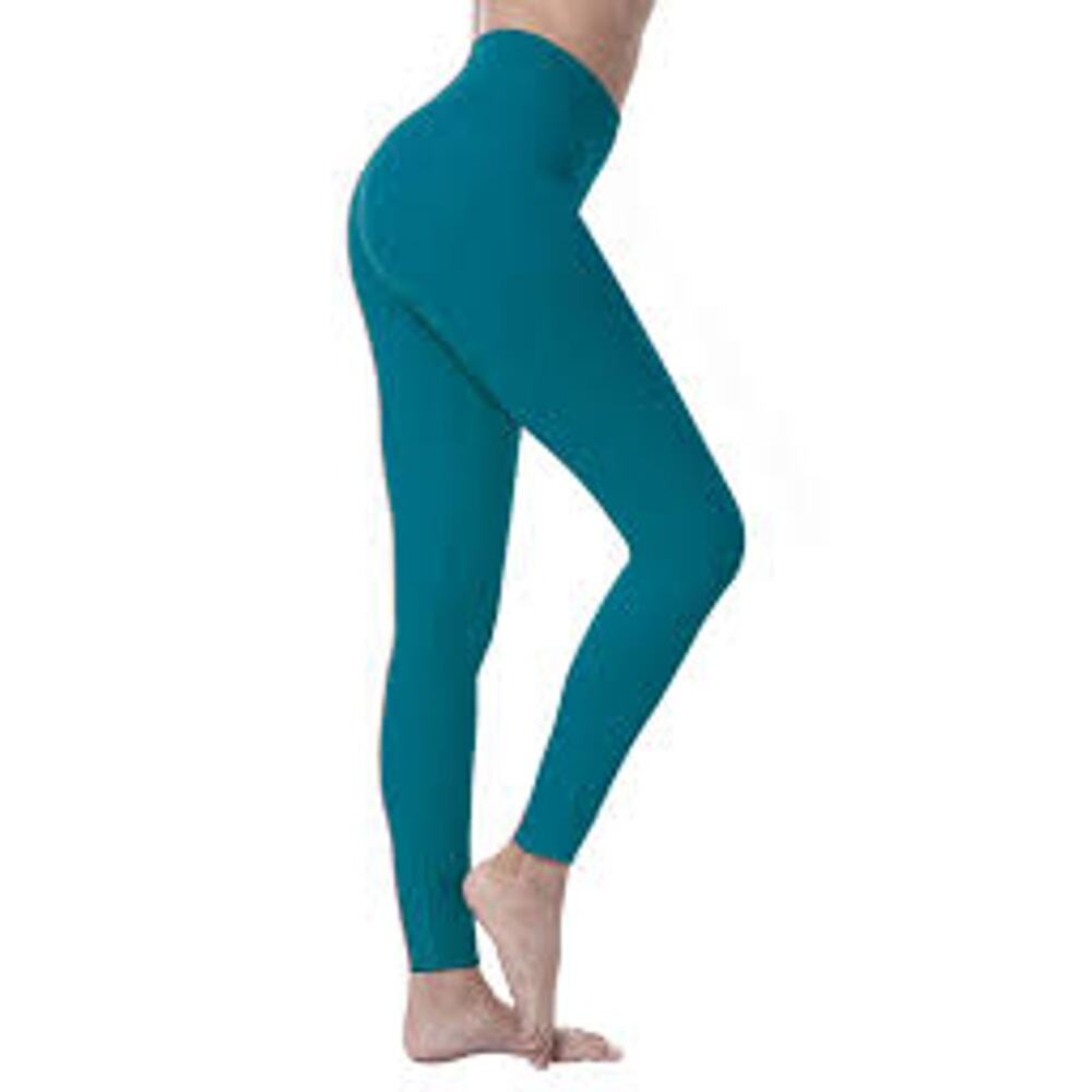 Natural Feeling Legging Set of Two Aqua and White Plus Size - Picture 7 of 9